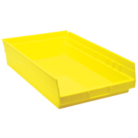 Bacs de rangement pour tablettes, 11-1/8" la x 4" H x 17-7/8" p, Jaune, Capacit&eacute; 40 lb Seaboard Timber Mart