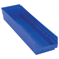 Bacs de rangement pour tablettes, 6-5/8" la x 4" H x 23-5/8" p, Bleu, Capacit&eacute; 50 lb Seaboard Timber Mart