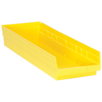 Bacs de rangement pour tablettes, 8-3/8" la x 4" H x 23-5/8" p, Jaune, Capacit&eacute; 50 lb Seaboard Timber Mart