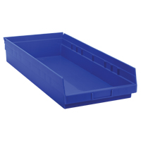 Bacs de rangement pour tablettes, 11-1/8" la x 4" H x 23-5/8" p, Bleu, Capacit&eacute; 50 lb Seaboard Timber Mart