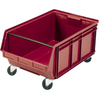 Mobile Giant Stacking Bin, 11-7/8" H x 18-3/8" W x 29" D, 150 lbs. Capacity, Red Seaboard Timber Mart