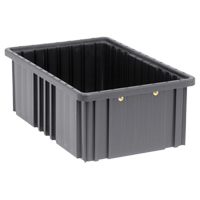 Conductive Dividable Grid Containers, Polypropylene, 10-7/8" W x 16-1/2" D x 6" H, Black Seaboard Timber Mart