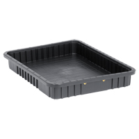 Conductive Dividable Grid Containers, Polypropylene, 17-1/2" W x 22-1/2" D x 3" H, Black Seaboard Timber Mart