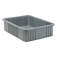 Contenants Divider Box, Plastique, 22,5" la x 17,5" p x 6" h, Gris Seaboard Timber Mart