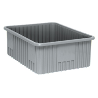 Contenants Divider Box, Plastique, 22,5" la x 17,5" p x 8" h, Gris Seaboard Timber Mart