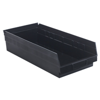 Bac pour &eacute;tag&egrave;re &eacute;conomique, 8-3/8" la, 4" h x 17-7/8" p, Noir Seaboard Timber Mart