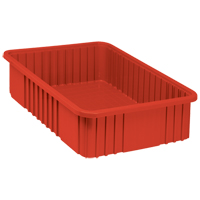Contenants Divider Box, Plastique, 22,5" la x 17,5" p x 6" h, Rouge Seaboard Timber Mart