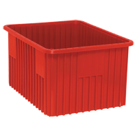 Contenants Divider Box, Plastique, 22,5" la x 17,5" p x 12" h, Rouge Seaboard Timber Mart