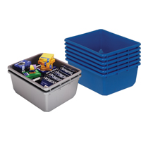 Cross Stack Bins, 11" W x 17.25" D x 12" H, Blue Seaboard Timber Mart