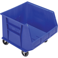 Mobile Bin, 14" H x 16-1/2" W x 18" D, 75 lbs. Capacity, Blue Seaboard Timber Mart