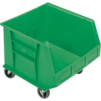 Mobile Bin, 14" H x 16-1/2" W x 18" D, 75 lbs. Capacity, Green Seaboard Timber Mart