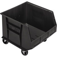 Mobile Bin, 14" H x 16-1/2" W x 18" D, 75 lbs. Capacity, Black Seaboard Timber Mart