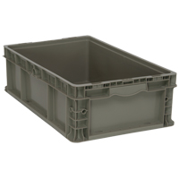 Collapsible Stacking Container, 15" W x 24" D x 7.5" H, Grey Seaboard Timber Mart