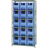 &eacute;l&eacute;ment de rayonnage avec bacs empilables, Acier, Sans boulons, Capacit&eacute; 800 lb, 36" la x 75" h x 18" p Seaboard Timber Mart