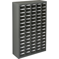 KPC-600 Parts Cabinet, Galvanized Steel, 75 Drawers, 23-1/10" x 8-7/10" x 36-9/10", Grey Seaboard Timber Mart