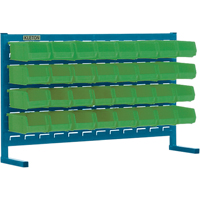 Louvered Rack with Bins, 32 Bins, 36" W x 8-1/4" D x 22" H Seaboard Timber Mart