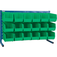 Louvered Rack with Bins, 18 Bins, 36" W x 8-1/4" D x 22" H Seaboard Timber Mart