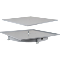 Carrousel de casiers &agrave; tiroirs industriels & robustes, Acier, 27-1/2" la x 27-1/2" p x 4" h, Gris Seaboard Timber Mart