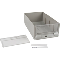 Replacement Drawer for KPC-200 Parts Cabinets, Plastic, 5-3/8" W x 9-13/16" D x 3-3/10" H, Grey Seaboard Timber Mart