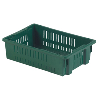 Contenant en plastique empilable Stack-N-Nest pour l'agriculture, 13,1" x 19,7" x 5,6", Vert Seaboard Timber Mart