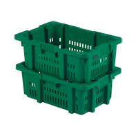 Contenant en plastique Stack-N-Nest pour la manutention des aliments, 16" x 23,9" x 8,8", Vert Seaboard Timber Mart