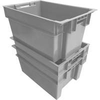 Stack & Nest Container, 16" W x 12" H x 24" D, Grey Seaboard Timber Mart