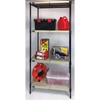 Wire Shelving Unit with Plastic Shelves, Wire Frame with Plastic Shelves, Boltless, 600 lbs. Capacity, 30" W x 72" H x 24" D Seaboard Timber Mart