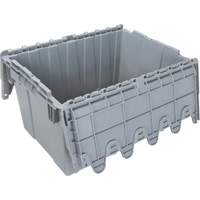 Contenant de distribution en plastique avec dessus basculant, 21,65" x 15,5" x 12,5", Gris Seaboard Timber Mart