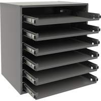 Small Bearing Slide Rack, Steel, 6 Slots, 15-9/16" W x 11-7/8" D x 16-3/8" H, Grey Seaboard Timber Mart
