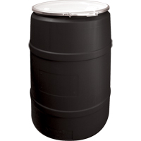 Polyethylene Drums, 55 US gal (45 imp. gal.), Open Top, Black Seaboard Timber Mart