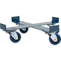Drum Dolly, Steel, 1400 lbs. Capacity, 24" Diameter, Blue Elastic Casters Seaboard Timber Mart