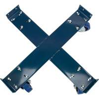 Drum Dolly, Steel, 1400 lbs. Capacity, 24" Diameter, Blue Elastic Casters Seaboard Timber Mart