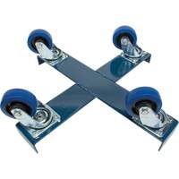 Drum Dolly, Steel, 1400 lbs. Capacity, 24" Diameter, Blue Elastic Casters Seaboard Timber Mart