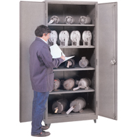 Heavy Gauge Storage Cabinets, Steel, 3 Shelves, 60" H x 36" W x 21" D, Grey Seaboard Timber Mart