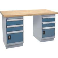 Heavy-Duty Workbench, Dual Drawers, 1500 lbs. Cap., 60" W x 36" D, 34" H Seaboard Timber Mart