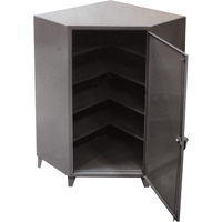 Corner Cabinets, Steel, 4 Shelves, 72" H x 48" W x 24" D, Grey Seaboard Timber Mart