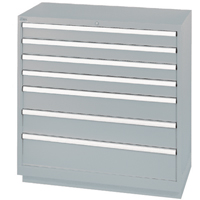 Drawer Cabinets, 7 Drawers, 40-1/4" W x 22-1/2" D x 41-3/4" H, Grey Seaboard Timber Mart