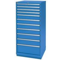 Drawer Cabinets, 11 Drawers, 28-1/4" W x 28-1/2" D x 59-1/2" H, Bright blue Seaboard Timber Mart