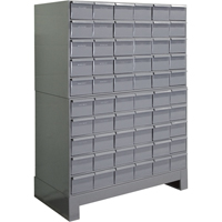 Industrial Drawer Cabinets With Base, 60 Drawers, 34-1/8" W x 12-1/4" D x 48-1/8" H, Grey Seaboard Timber Mart