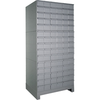Industrial Drawer Cabinets With Base, 90 Drawers, 34-1/8" W x 12-1/4" D x 69-1/8" H, Grey Seaboard Timber Mart
