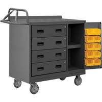 Mobile Workbench Cabinet with Bins, Steel Surface Seaboard Timber Mart