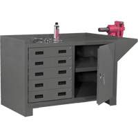 Post de travail fixe, Acier Surface, 60-1/8" la x 24-1/4" p x 36-1/4" h Seaboard Timber Mart