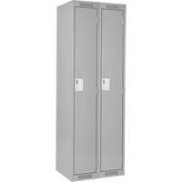 Clean Line Lockers, Bank of 2, 24" x 18" x 72", Steel, Grey, Rivet (Assembled) Seaboard Timber Mart