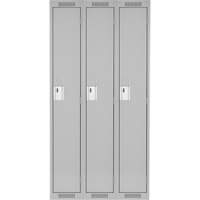 Clean Line Lockers, Bank of 3, 36" x 18" x 72", Steel, Grey, Rivet (Assembled) Seaboard Timber Mart