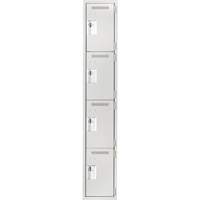 Clean Line Lockers, 4 -tier, 12" x 18" x 72", Steel, Grey, Rivet (Assembled) Seaboard Timber Mart