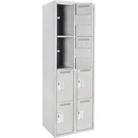 Clean Line Lockers, 4 -tier, Bank of 2, 24" x 18" x 72", Steel, Grey, Rivet (Assembled) Seaboard Timber Mart
