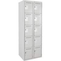 Assembled Clean Line Personal Effects Lockers, 5 -tier, Bank of 2, 12" x 72" x 24", Steel Seaboard Timber Mart