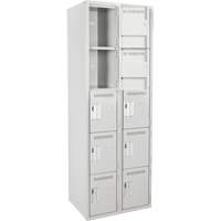 Assembled Clean Line Personal Effects Lockers, 5 -tier, Bank of 2, 12" x 72" x 24", Steel Seaboard Timber Mart
