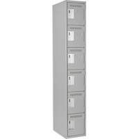 Clean Line Lockerettes, 6 -tier, 12" x 18" x 72", Steel, Grey, Rivet (Assembled) Seaboard Timber Mart