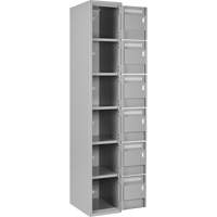 Clean Line Lockerettes, 6 -tier, Bank of 4, 48" x 18" x 72", Steel, Grey, Rivet (Assembled) Seaboard Timber Mart